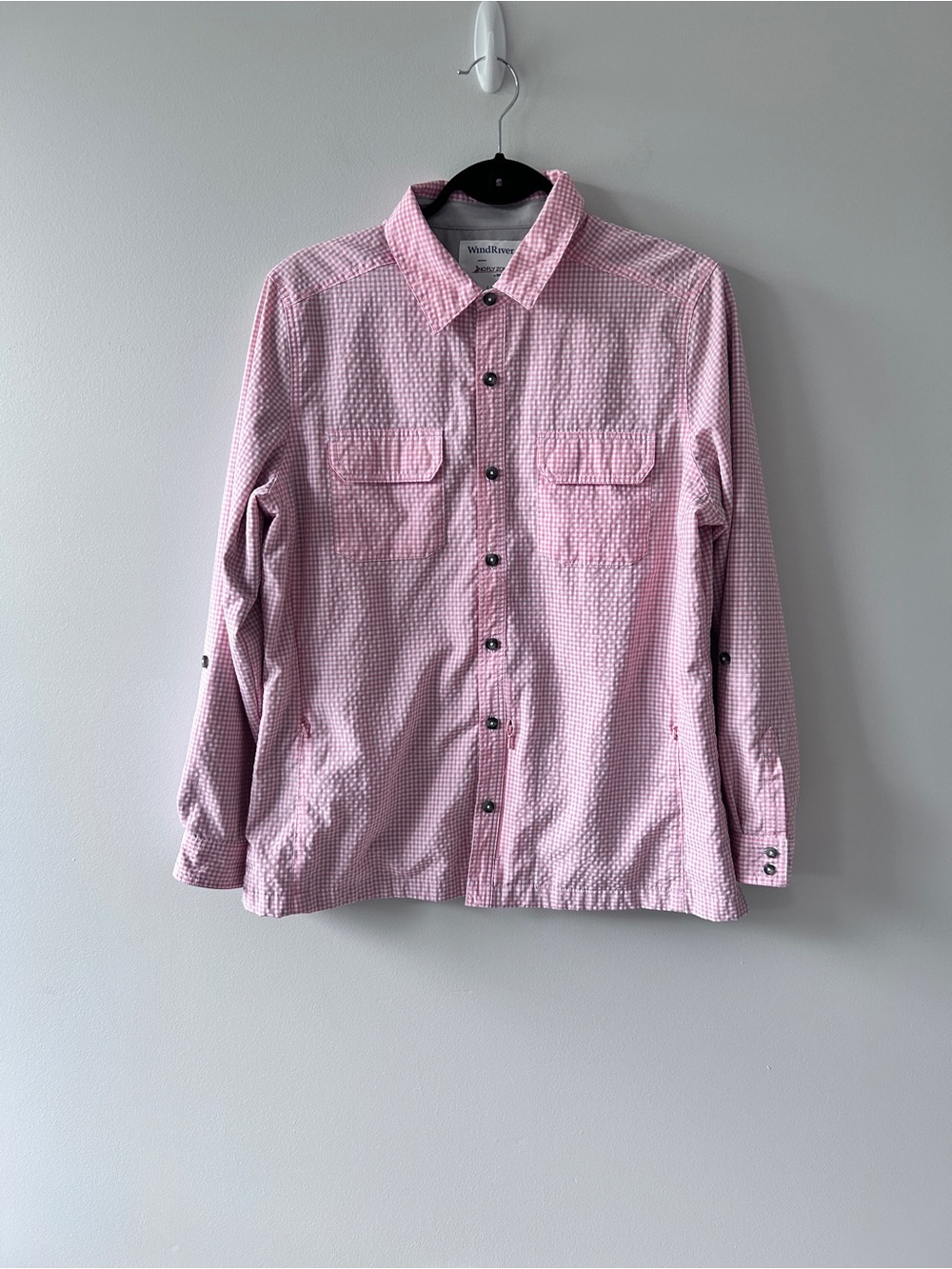 Wind River Women’s Large Pink Gingham Button-Up Shirt Mosquito No Fly Zone LS - Picture 2 of 12